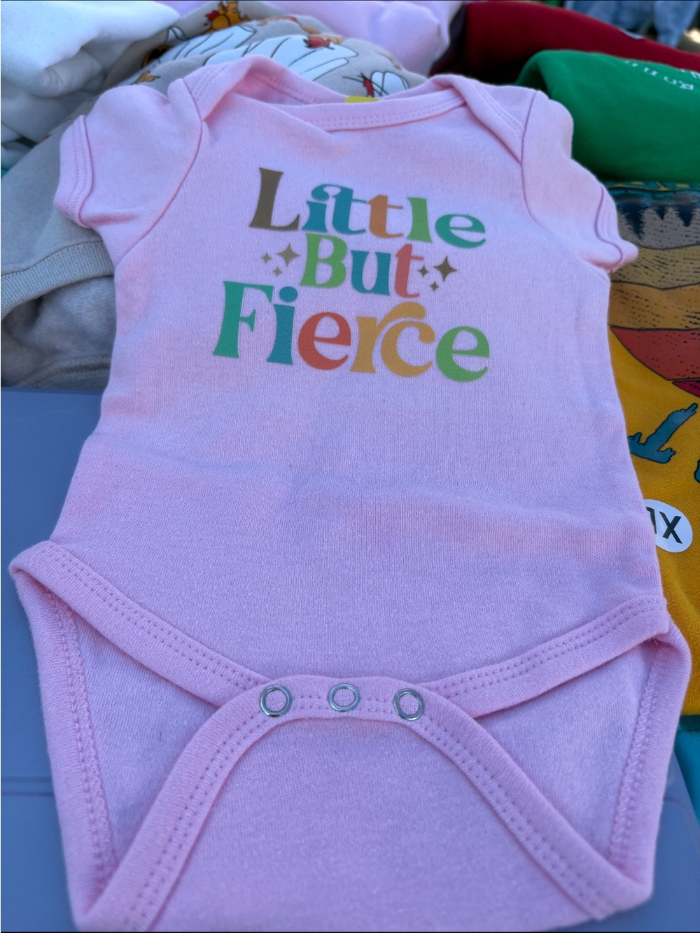 Baby girls Little But Fierce Pink Baby Onesie 0-3 months